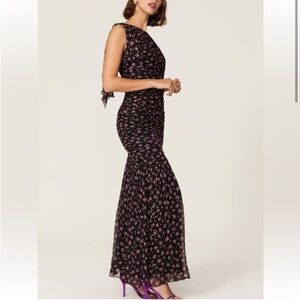 Shoshanna Black and Pink Floral Dress 698 MSRP